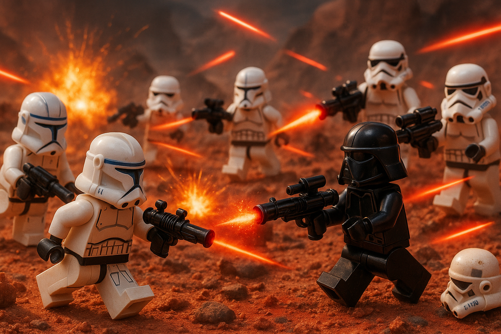 Combat intense avec le blaster E-11D